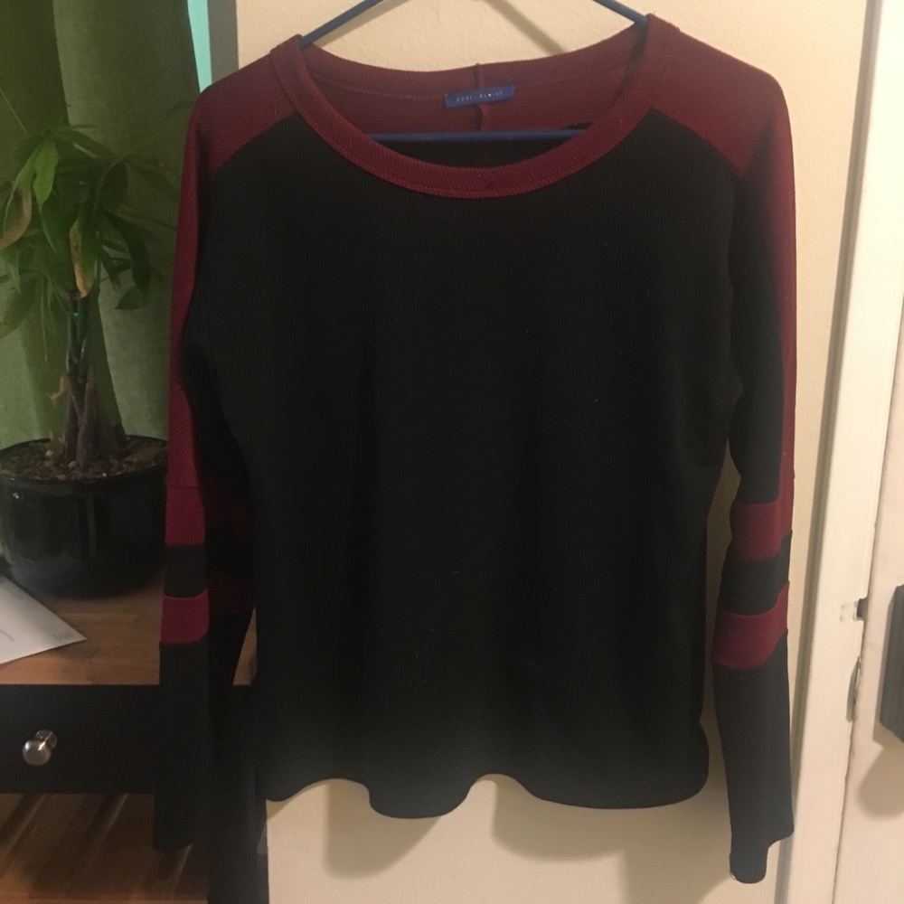Striped maroon and black shirt